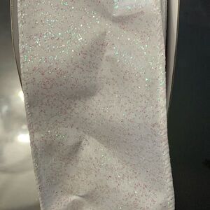 19 meters 2 1/2” wide wired white ribbon